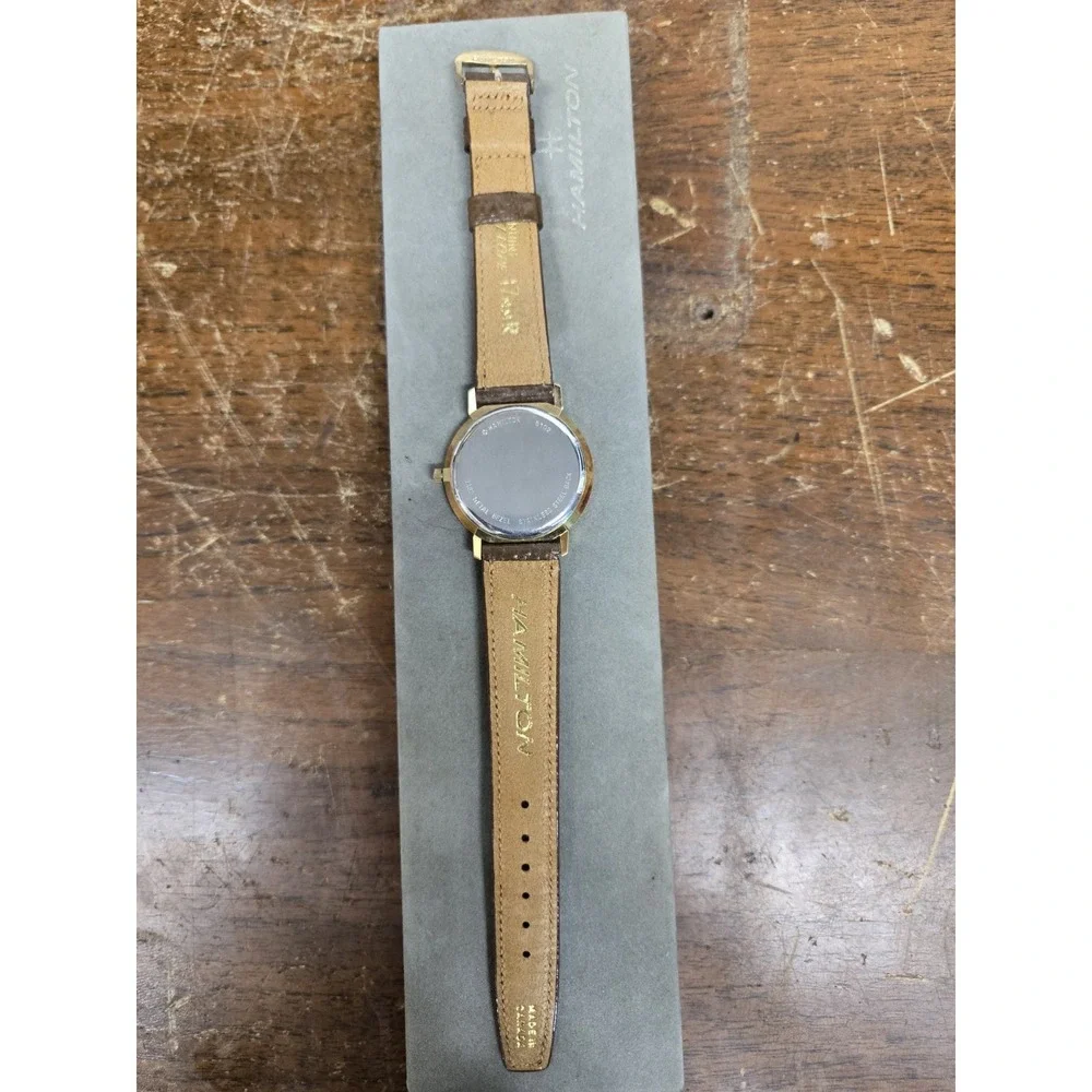 Hamilton H&T 8702 Railroad Train Skyline Wristwatch Leather Band Untested